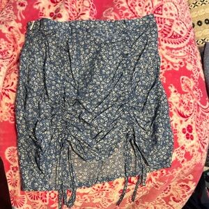 SHEIN Black and Gray Bubble Mini Skirt with Ruched Detail